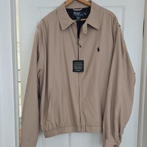 Polo by Ralph Lauren Tan Lightweight Microfiber Harrington Jacket